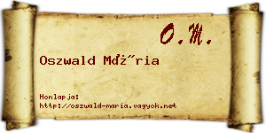 Oszwald Mária névjegykártya