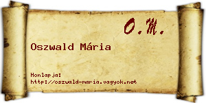 Oszwald Mária névjegykártya